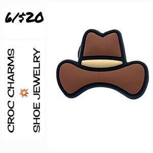 🤠 Brown Cowboy Hat 🌟 Croc Charms Jibbitz Shoe Jewelry ✨️Western Cowgirl Horse